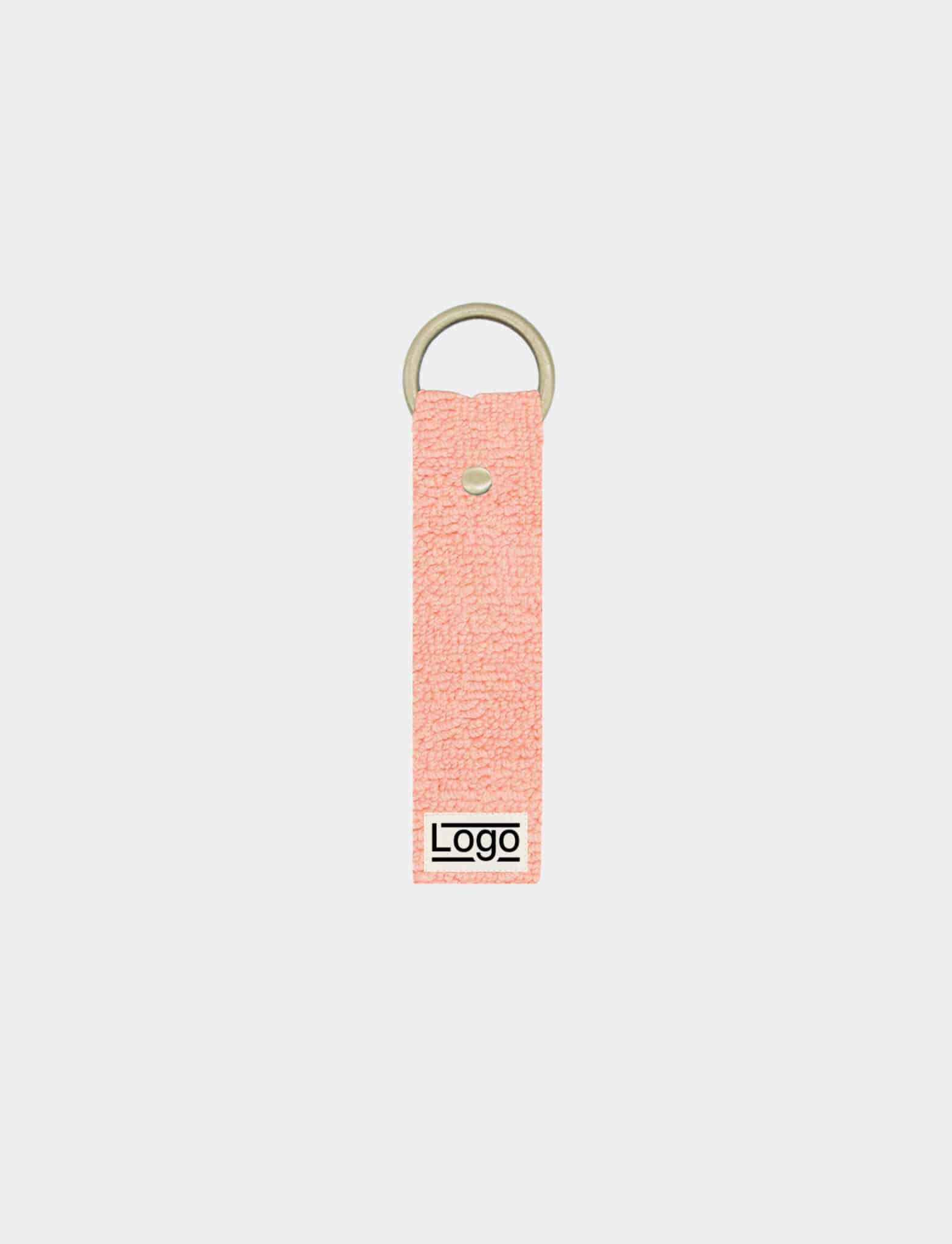 Porte-clés promotionnel personnalisable en coton bio Tom Rose corail